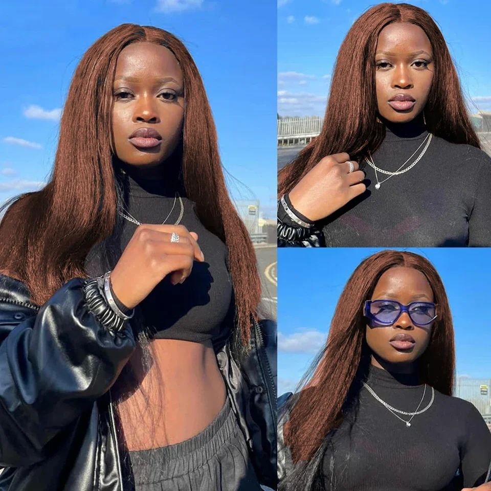 الشوكولاته براون غريب حزم من شعر طبيعي مفرود البرازيلي عذراء الشعر البشري الخام نسج ملحقات أسعار الجملة ياكي مستقيم