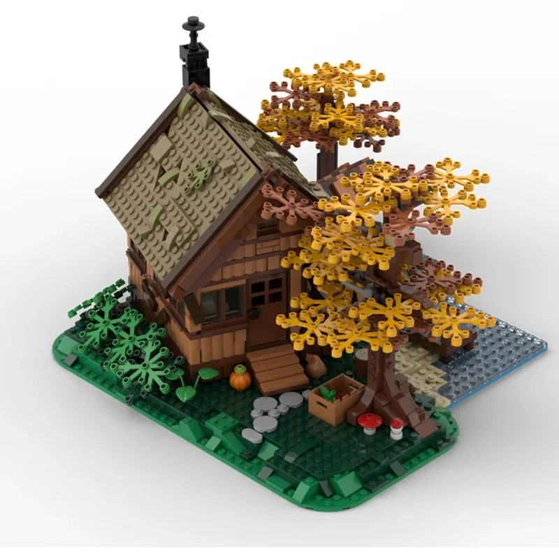 ชุดตัวต่อบล็อกโมเดลบ้านพักตากอากาศสไตล์ยุคกลาง ซีรีส์ City Street View แบบประกอบเอง ของเล่นตกแต่งโต๊ะทำงาน ของขวัญ