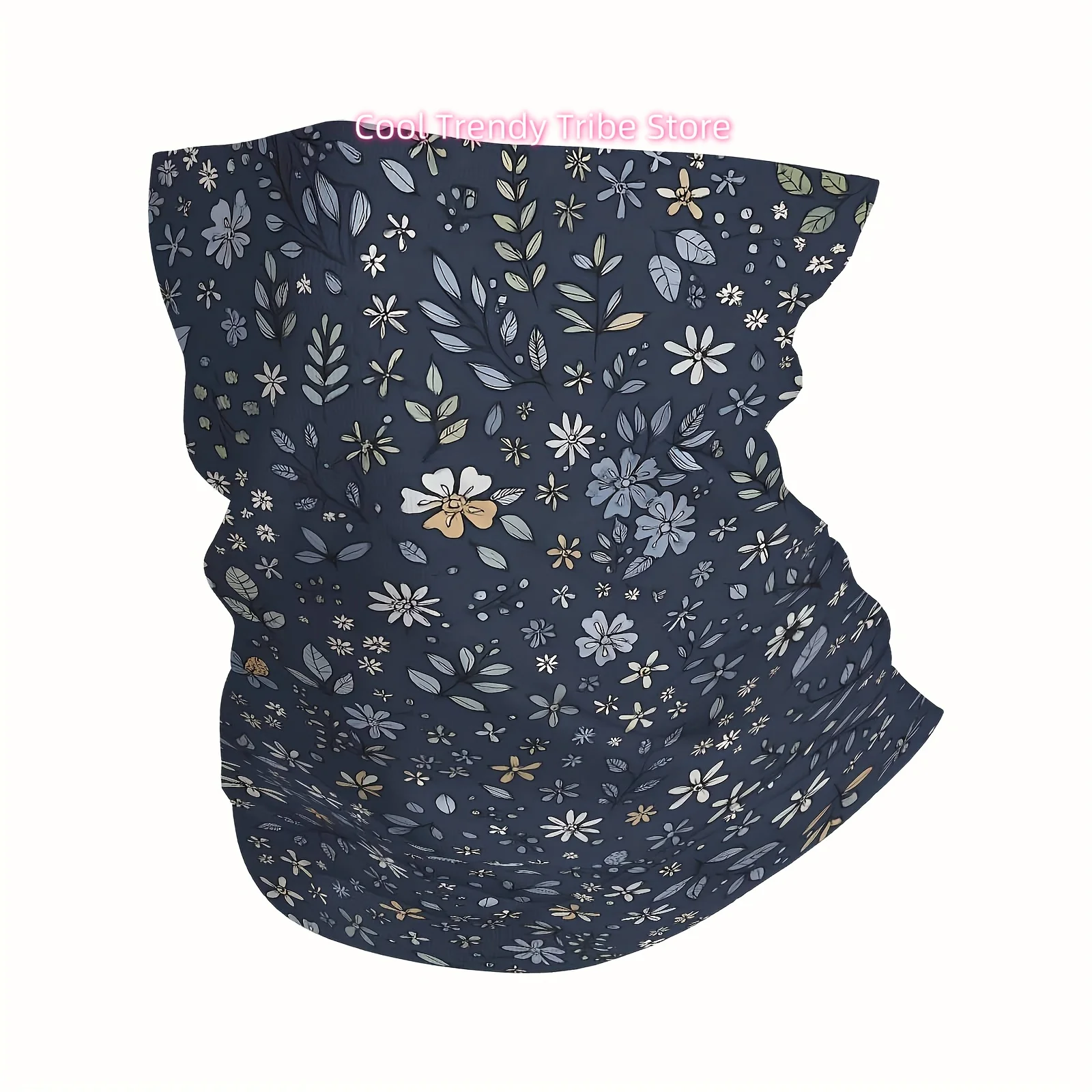 lenco-estampado-multifuncional-com-padrao-floral-ditsy-fundo-escuro-design-divertido-com-flores-em-pequena-escala-para-homens-mulheres-unissex