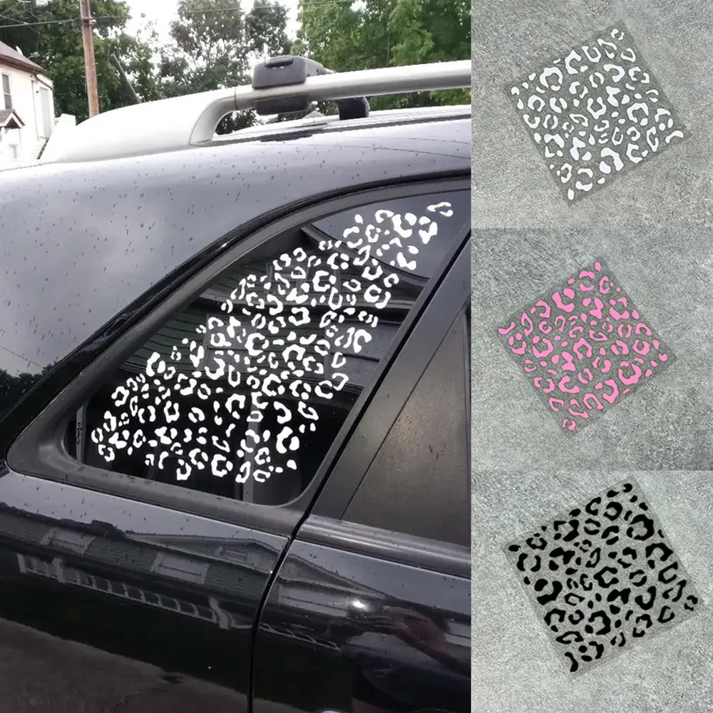 Leopard Print Car Decals Auto Stickers Waterproof Decorative Auto Accessories Vinyl Sticker for Rear View Mirror Windows