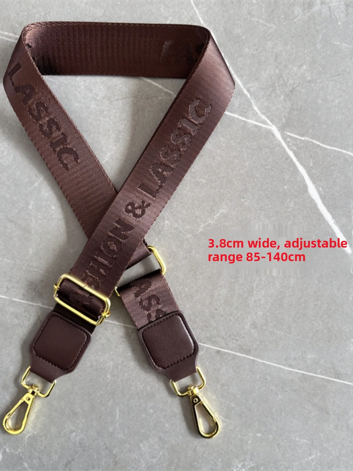 Thickened Nylon Bag Strap Pure Color Single Shoulder Crossbody Versatile Letter Embroidery Extended Wide White Bag Accessories