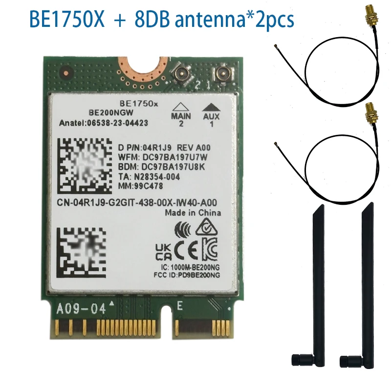 BE1750x Najnowsza karta Wi-Fi Killer Wi-Fi 7 Tri-Band 2.4/5/6 GHz 5.8Gbps BT5.4 Obsługa M.2 PCIe 802.11BE BE200NGW — zdjęcie produktu 5