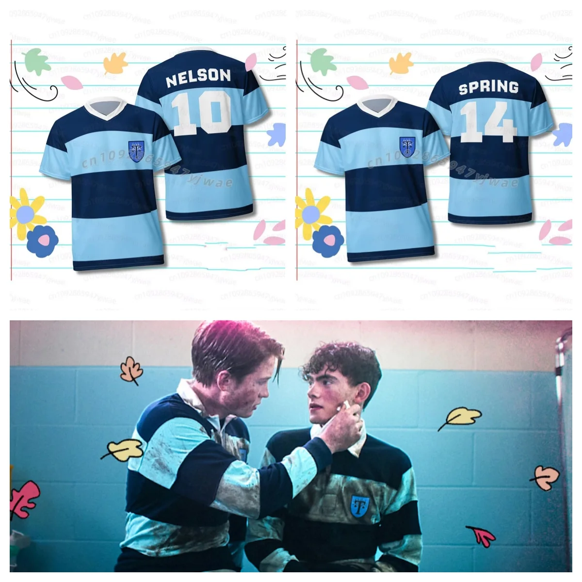 camiseta-unissex-2026-tv-heartstopper-nelson-no10-spring-14-rugby-jersey-manga-longa-gola-v-masculina-e-feminina-para-praia