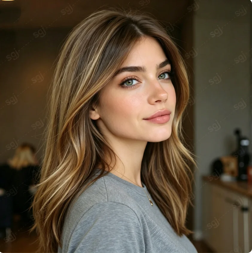 Highlight Brown Free Part Wave 20” Glueless 5x5 Silk Base Jewish 100% Human Hair Wig Baby Hair HD Lace European Hair Preplucked