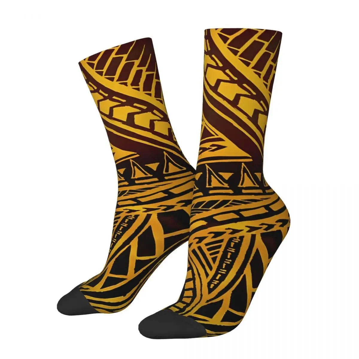 Crazy compression Sunset Polynesian Tribal Sock for Men Vintage Quality Pattern Crew Sock Novelty