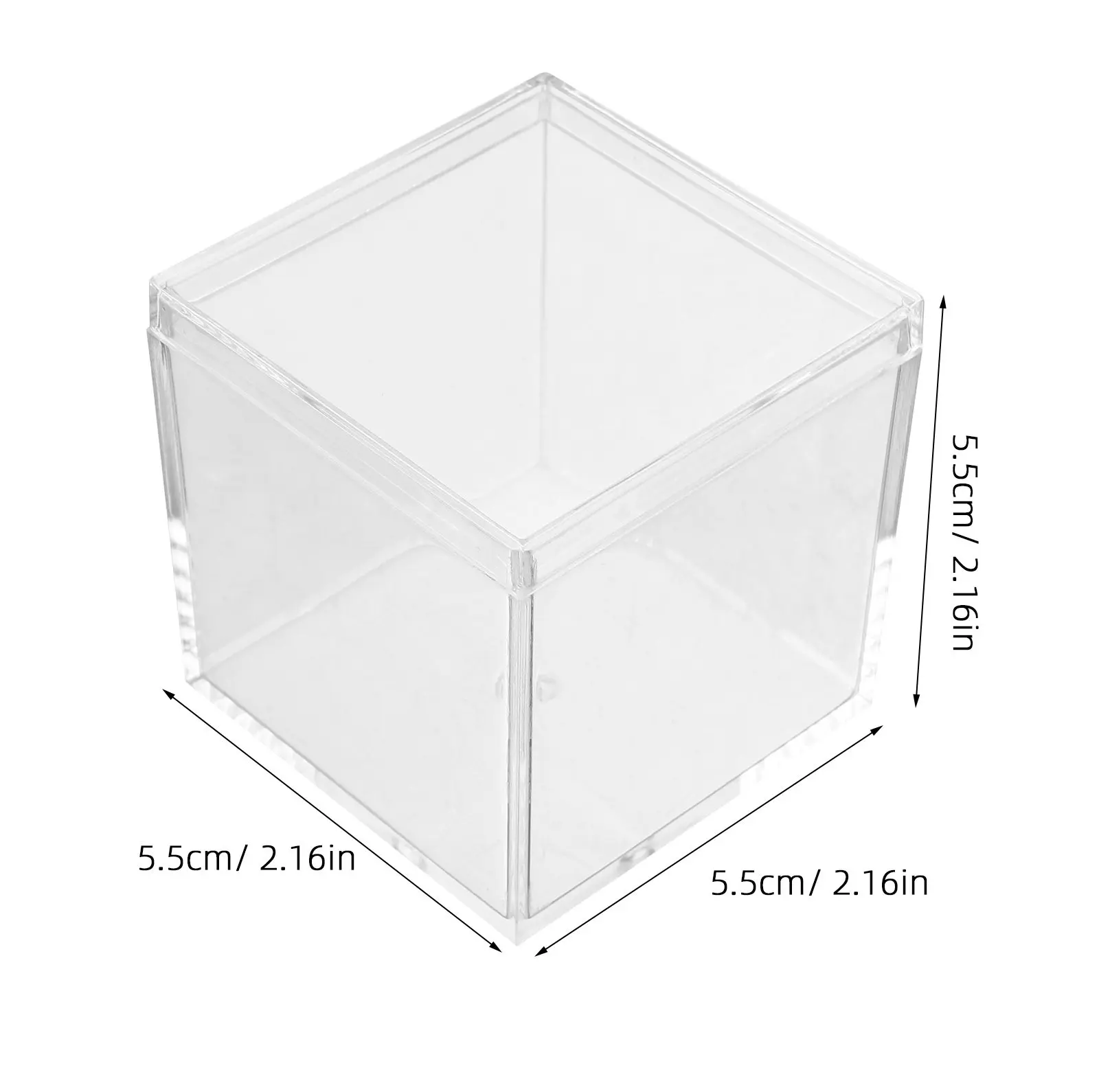 10Pcs Plastic Specimen Box Clear Cube Mineral Sample Case Transparent Display Storage Organizer for Desktop Collection