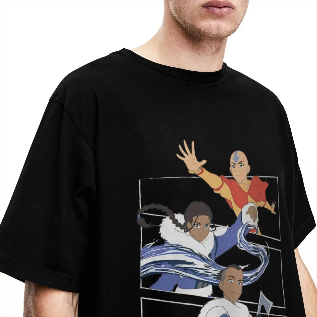 Avatar The Last Airbender Group Panels Stuff T-Shirt Men Women Leisure 100% Cotton All Seasons Clothing