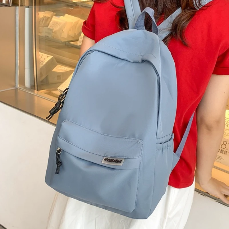 

Повседневная сумка через плечо большой вместимости для девочек, модная корейская версия однотонных простых студенческих сумок, дорожные рюкзаки