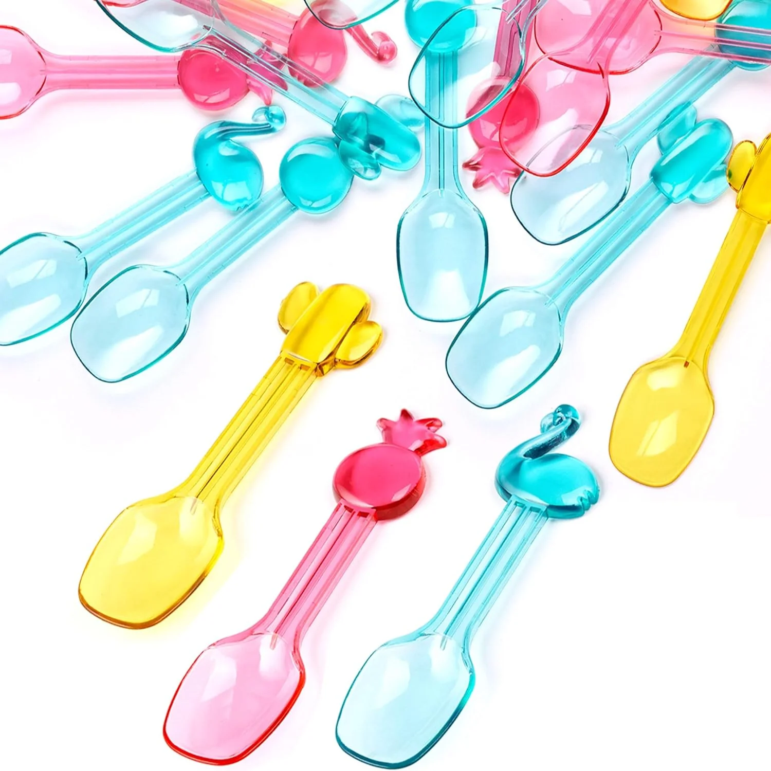 FRESH Plastic Mini Ice Cream Spoons \u2013 27pcs Reusable  Small Plastic Gelato Spoons for  \u2013 Clear Plastic  Party Mini Spo