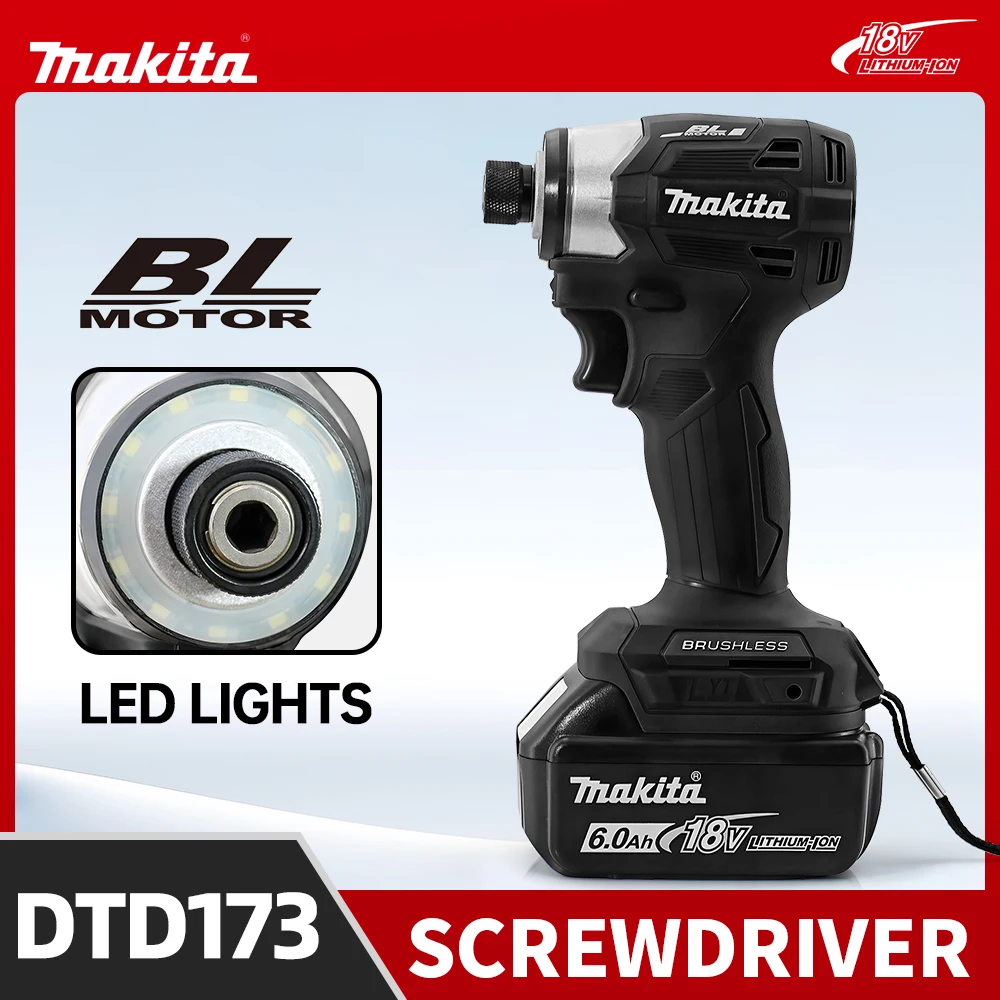 

Makita 18 В 173 мм Бесщеточная дрель Черный электроинструмент для обустройства дома и DIY 180 Нм Электрический деревянный/болт/Т-режим