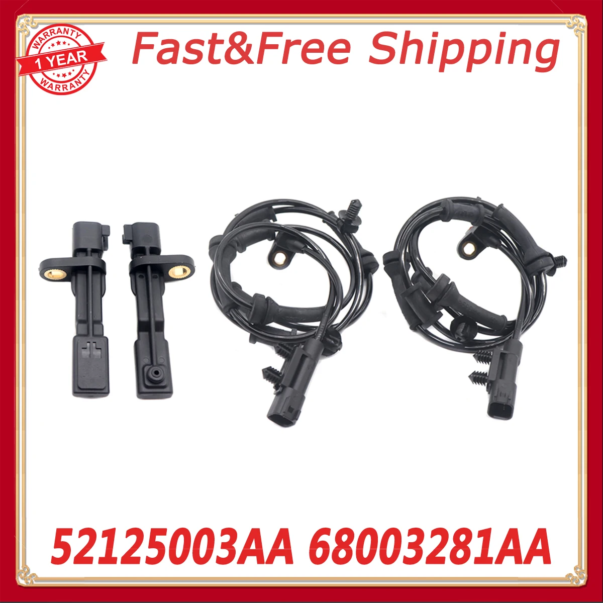 

Car Front Rear Left Right ABS Wheel Speed Sensor 68003281AA 52125003AB For Jeep Wrangler 2007-2017