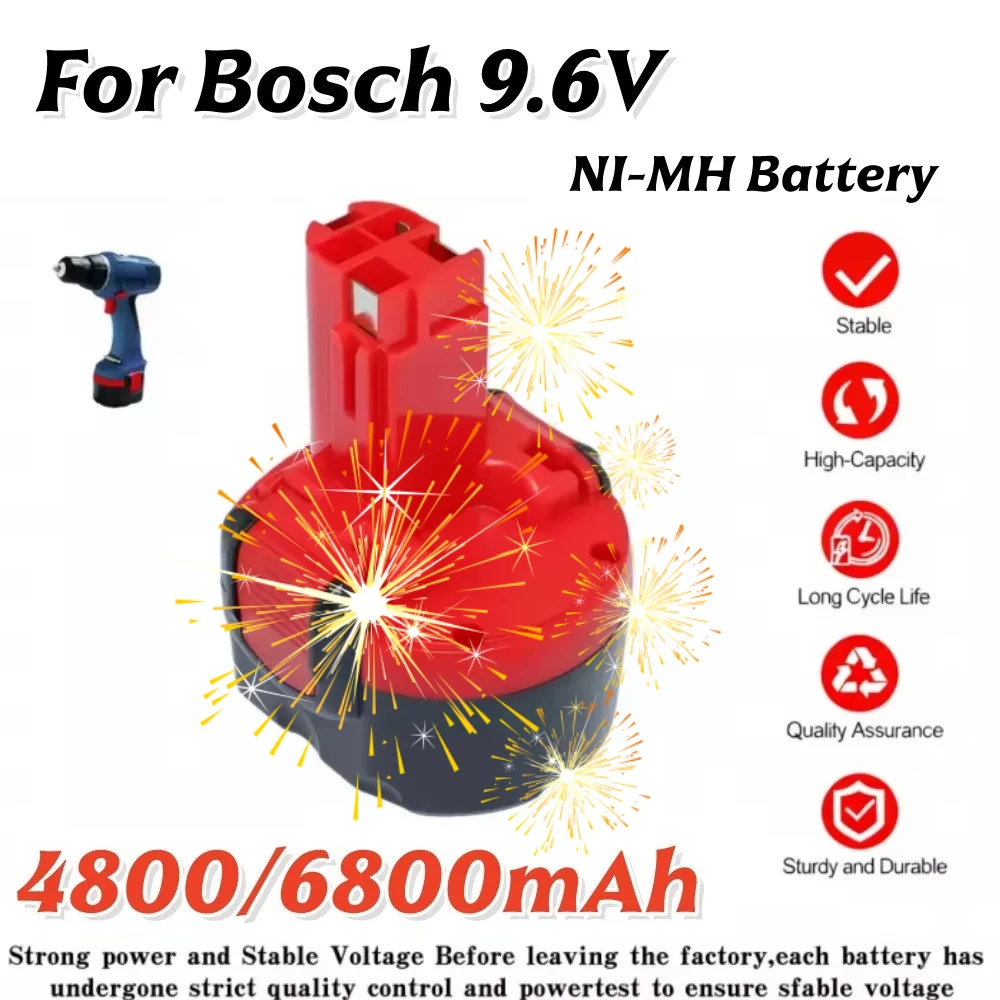 

Rechargeable Battery for Bosch BAT048 9.6V NI-MH 4800mAh Cordless Tools Battery for Bosch BAT100 BAT119 BH984 GSR 9 6V E-2 32609