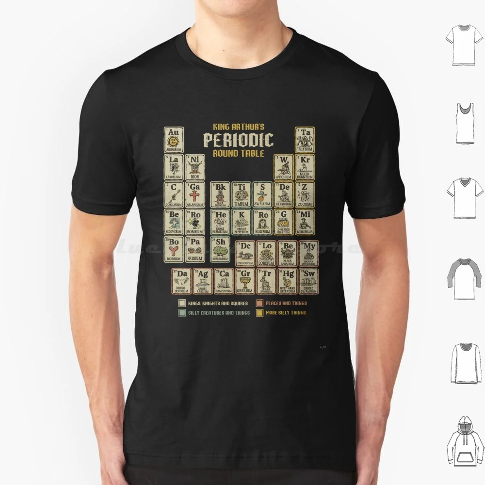 The Periodic Round Table T Shirt Cotton Men Women Diy Print And The Holy Grail Holy Grail Black Knight Killer Rabbit King