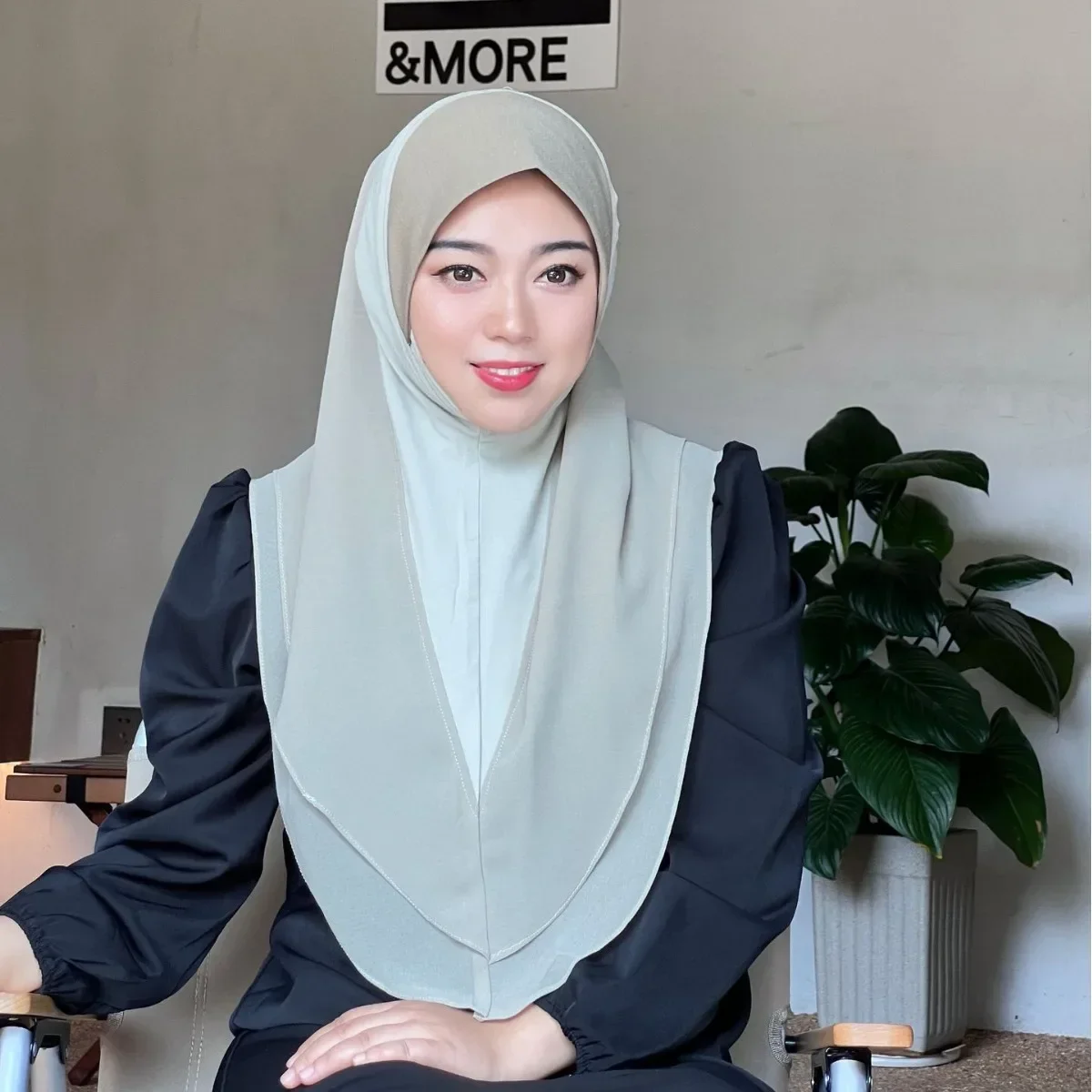 Malay Chiffon Muslim Women Instant Hijab Turban Full Cover Islamic Shawl Fashion Headhand Scarf Headwrap Pull On Wear Scarf Cap