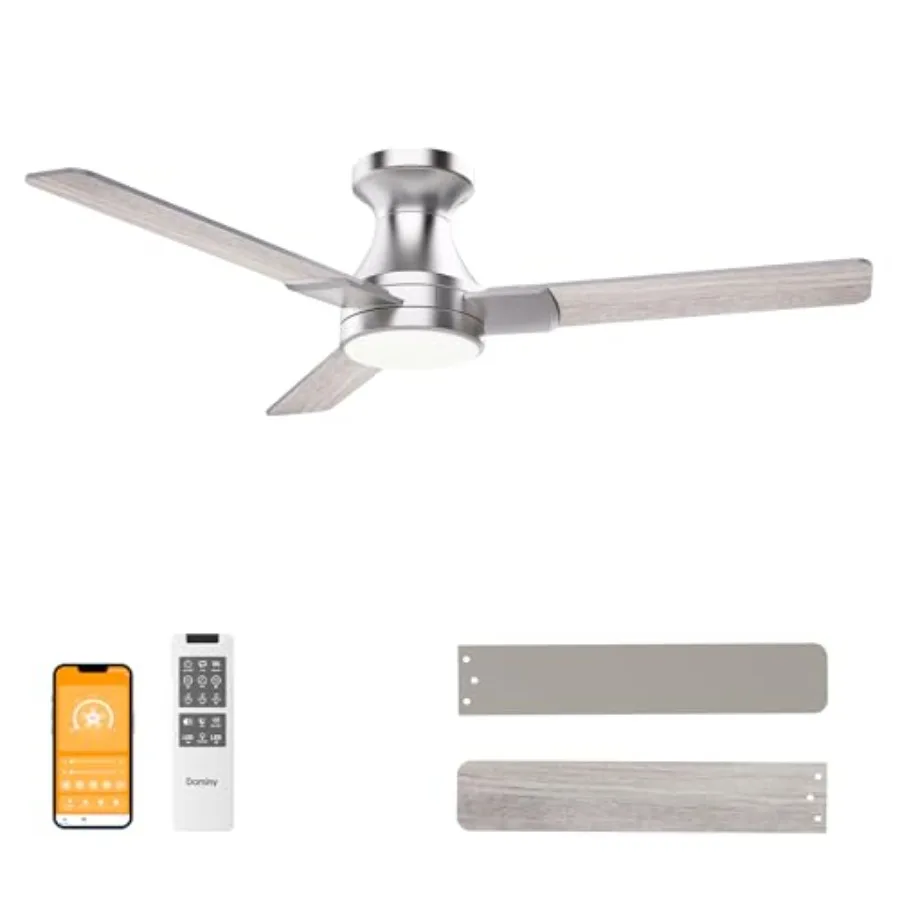 

ch Ceilg Fans with Lights, 3 Blades, 6CCT, Low Profile Ceiling Fan with Light and Remote Control, Ceiling Fan for Bedroom, Kitc