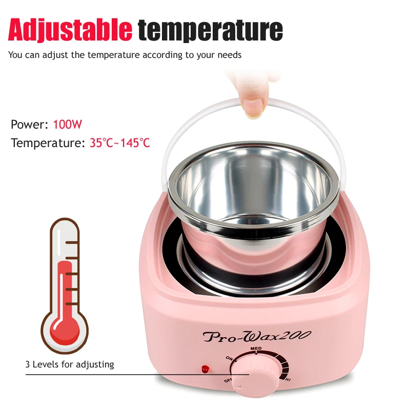 2026 New White/Black/Pink 500ML Hair Removal Waxing Kit Professional Body Hair Removal/50/200g Wax Beans For Wax Heater Melting