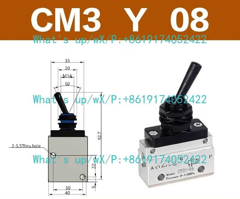 CM3Y-05 CM3Y06 CM3Y08 Control Valve 3/2 Way Lever Typer