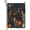Fun Halloween Creepy Basset Hound Dog Garden Flags 12x18 Inch for Outside, Horror Haunted House Standard Vertical Linen Flag llz