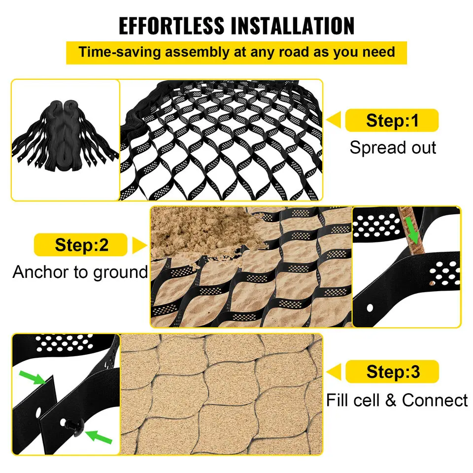 Imagem -05 - Hdpe Geocell Grid para Cascalho Ground Grid para Paver 3in Thick 25x9.5ft