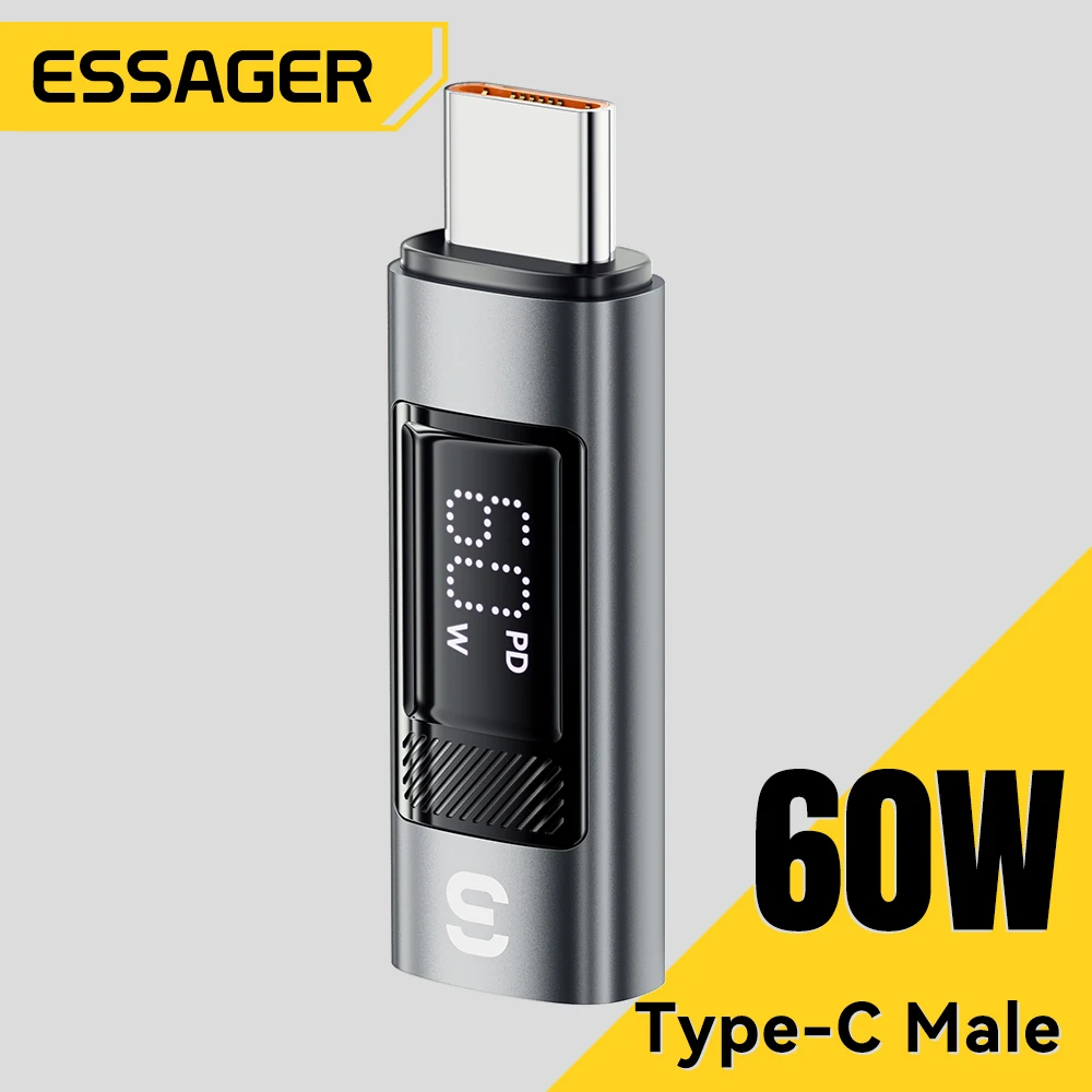 

Essager Type C to Lighting OTG Adapter Digital Display PD 60W Fast Charging Lightning To Type C Connector For iPhone 15 14 13 12
