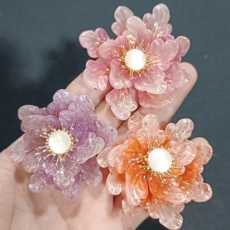 20 piezas-Cuentas de hoja de vidrio de Color degradado ulti, colgantes en forma de pluma, cuentas sueltas para la fabricación de joyas, pendientes, accesorios de bricolaje, 16x21mm