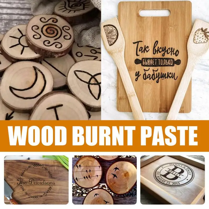 Wood Burning Liquid Easy To Apply Burn Paste Heat Activated Paste For Wood Craft Accurately & Easily Burn For Crafting & Stencil