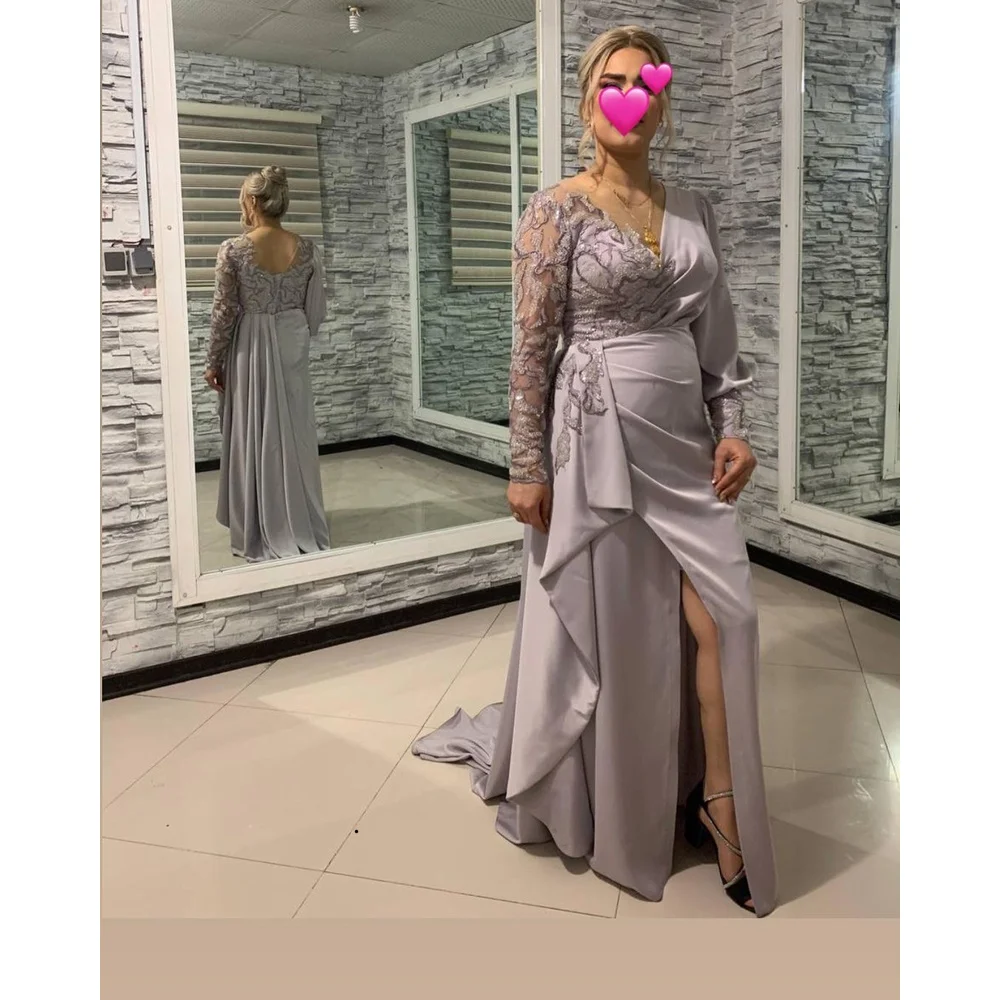 Katerina Elegant Beaded Lace Mother of The Bride Dresses Plus Size Chiffon Half Sleeves Groom Mother Evening Dress For Wedding