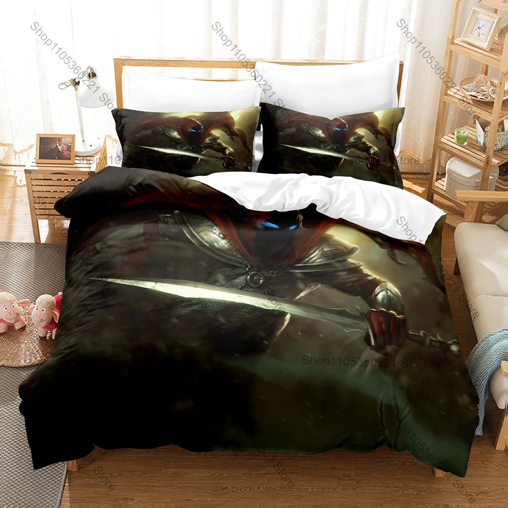Heart Of Darkness Medieval Castle Dark Demon Knight HD 3D Print 3 Piece Bedding Set Duvet Cover Set For Gothic Gamer Lovers