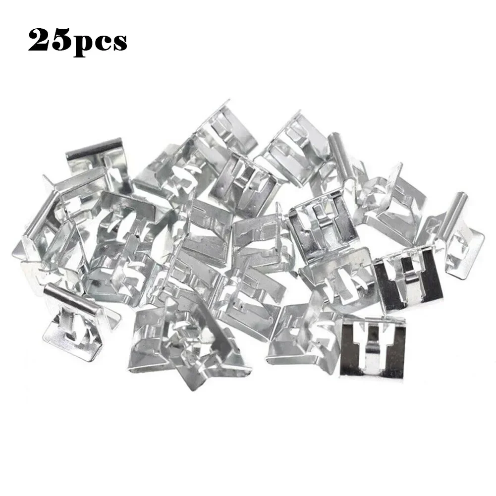 

25Pcs Metal Dashboard Side Panel Clips Fastener 1/2" X 5/8" Retainer Moulding Trim 16662182 11588650 Replacement Car Part