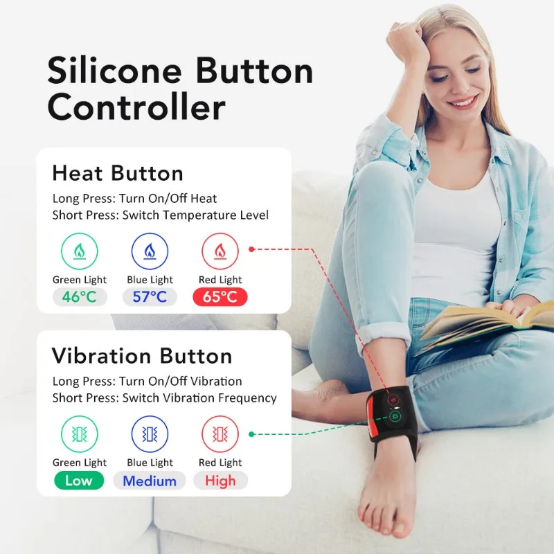 

Фотоэлектрический защитный бандаж для лодыжки BAAM-Red Light с 36 инфракрасными светодиодами для подогрева и массажа, для терапии лодыжки