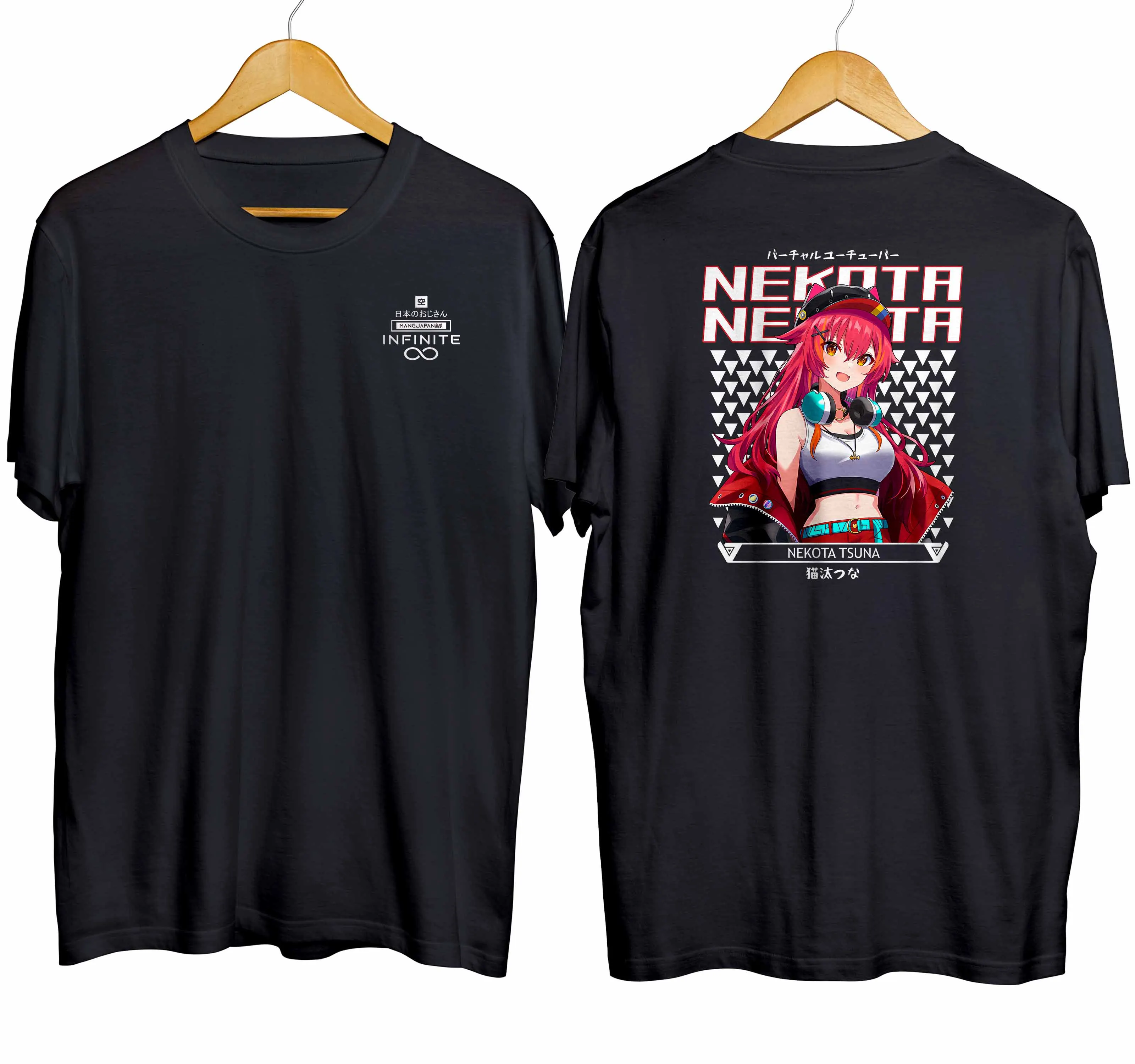 T-shirt distroanime vtuber NEKOTA TSUNA - VSPOT 100% combed 30s