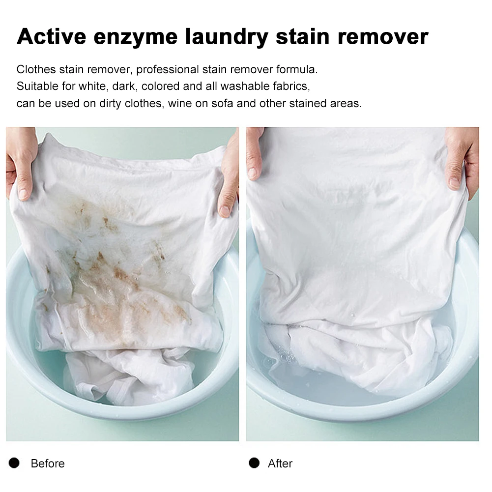 120ml Laundry Stain Remover Odour Remover Active Enzyme Cleaning Agent For Underwear Bra Pants T-shirt Cleaning Supplies