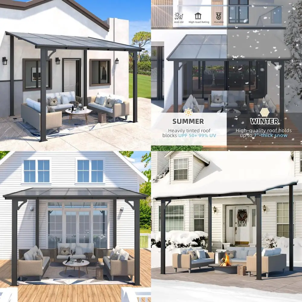 

Альтанка для патио: уличная беседка размером 10x8 футов с крышей, настенная конструкция, зона оттенка площадью 80 кв. футов, жесткий верх, распродажа