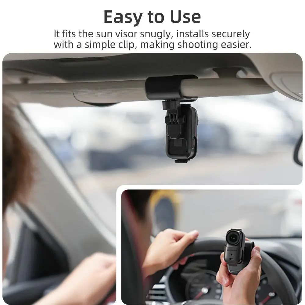 Quick Release Car Sun Visor Mount 360° Rotation Sturdy Auto Sun Visor Clip Holder Durable Adjustable for DJI Osmo Nano