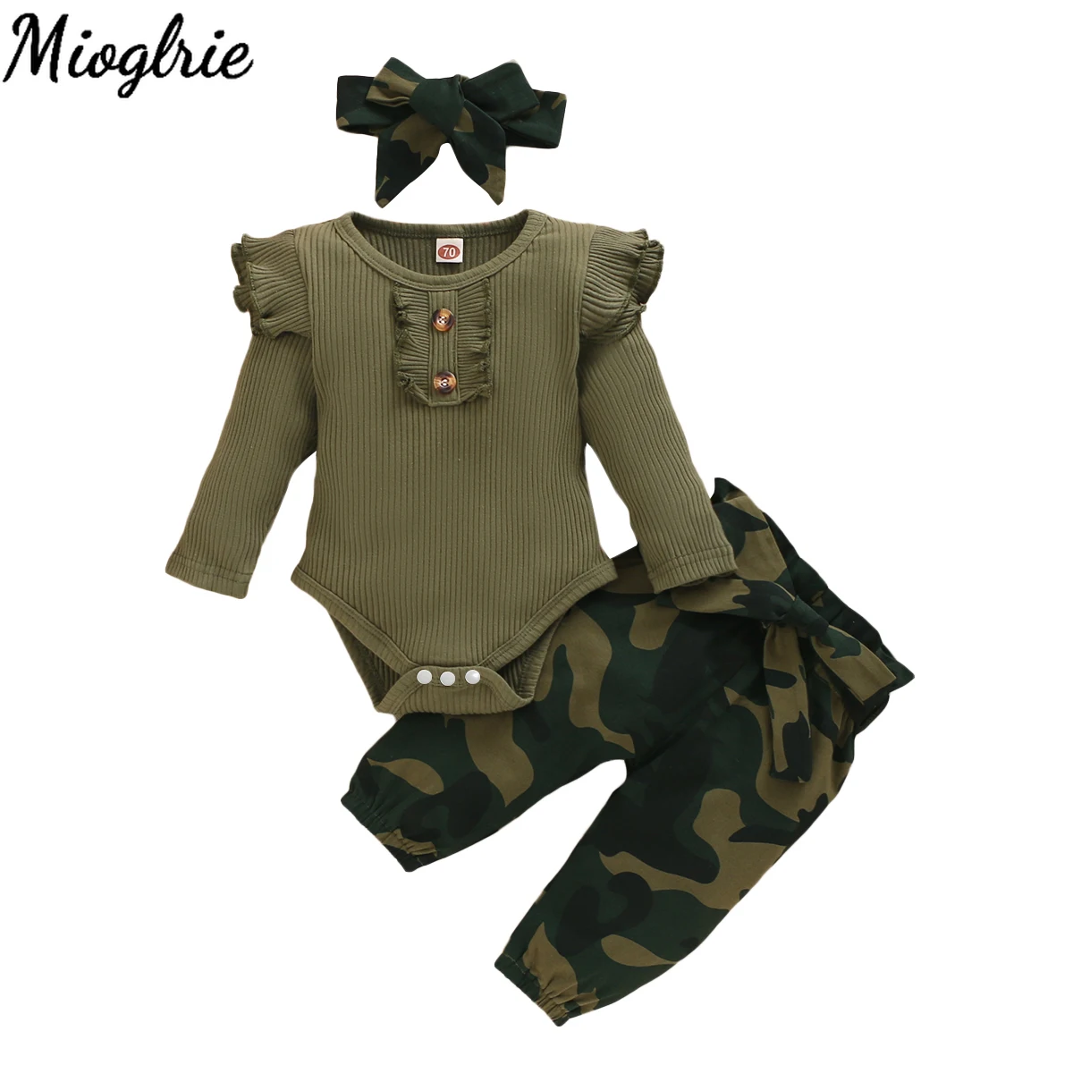 Camouflage Baby Clothes for Boys Girls 3Piece Baby Outfit Knitted Autumn Sets for Baby Long Sleeve Toddler Fall Clothing Newborn