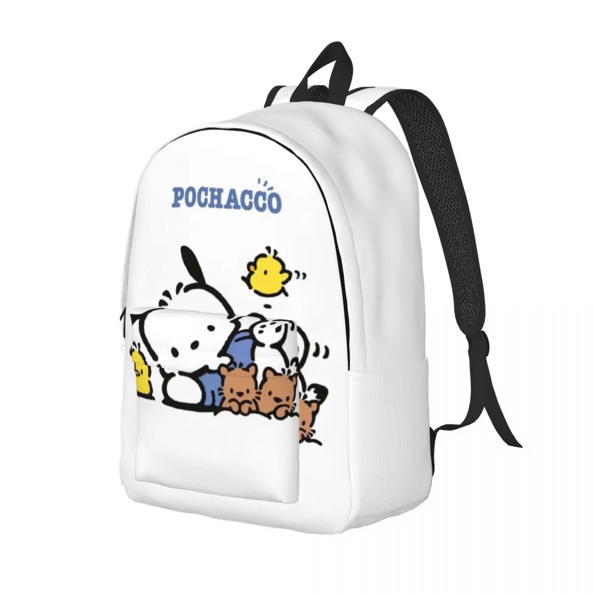 Custom 3D Printing Pochacco Canvas Backpack for Boys Girls School College Travel Bags Men Women Bookbag Fits 15 Inch Laptop