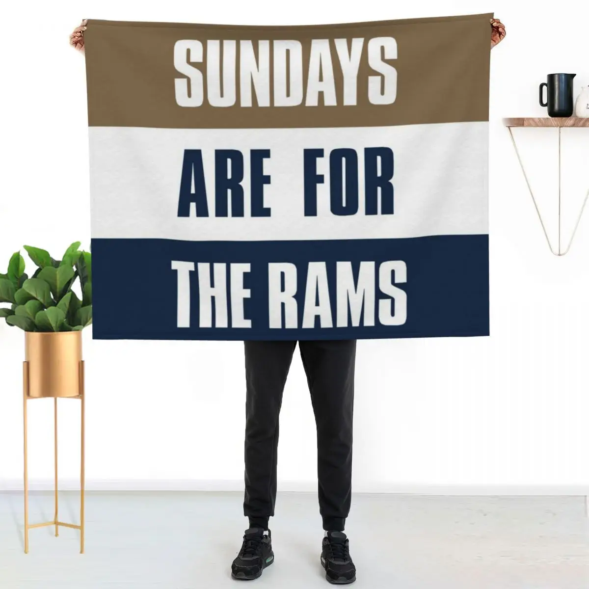 

Sundays are for The Rams, Los Angeles Football Throw Blanket Soft Bedroom Blanket for Night Sleeping
