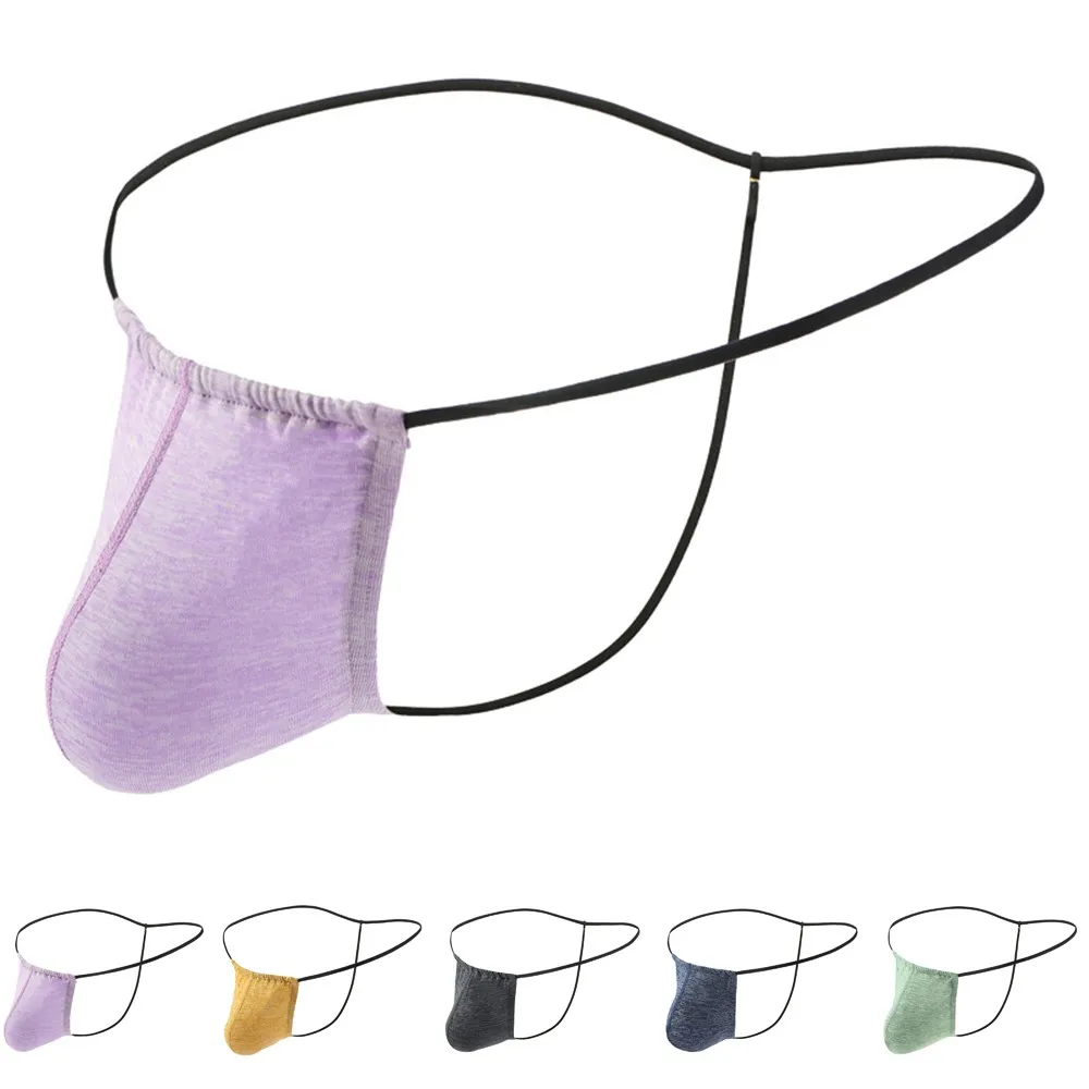 Celana Dalam Pria Model Thong Jockstrap Transparan dengan Kantong, Low Rise, Tembus Pandang, Seksi, Model V-String