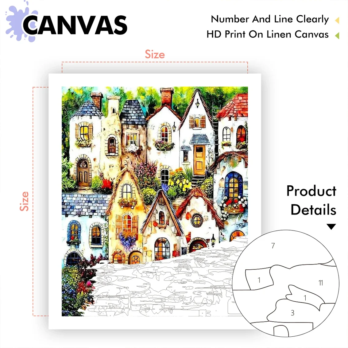 Diy Oil Painting By Numbers Wall Art Modern Coloring For Adults Landscape House Building Wall Art Stuff Picture Gift