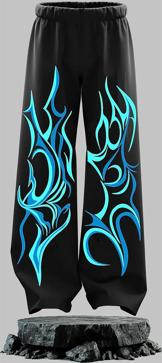 

2026 Fashion New Cool Dark Striped Gothic Loose 3D Printed Outdoor Leisure Sports Street Hip Hop Harajuku Casual Pants