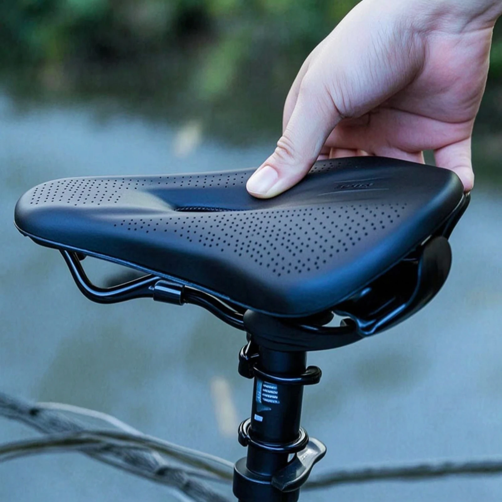 Bike Saddle with Cutout Streamlined Road Bike Saddle Cycle Seat Hollow Padded for Cyclists, Daily Commuting