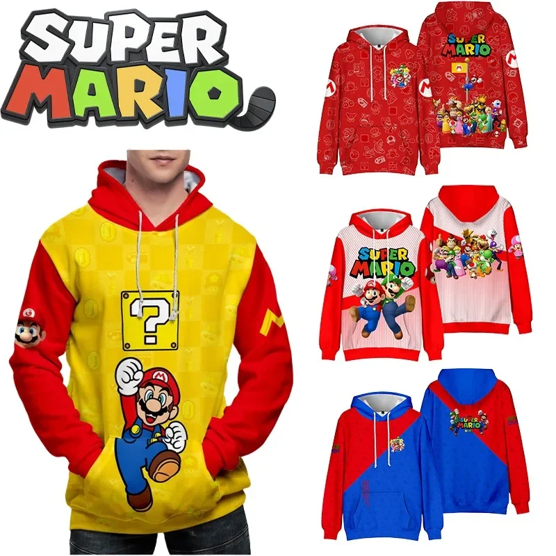 

Super Mario Brothers Men Fashion Hoodies Breathable Autumn Winter Adult Clothing Anime Figure Sweater Pullover Christmas Gift