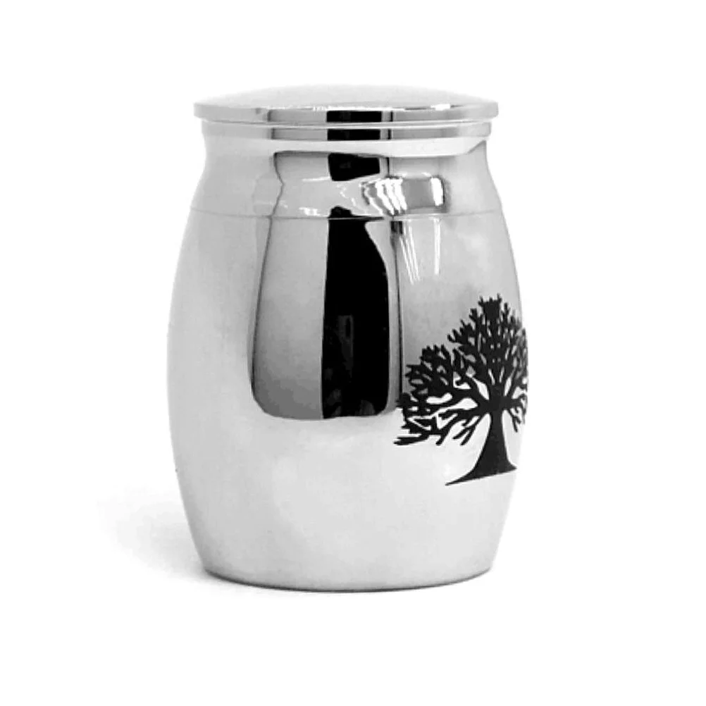 Stainless Steel Cinerary Funerary Urn Jar Opening the Tree of Life Urn Container stainless steel urn commemorative casket