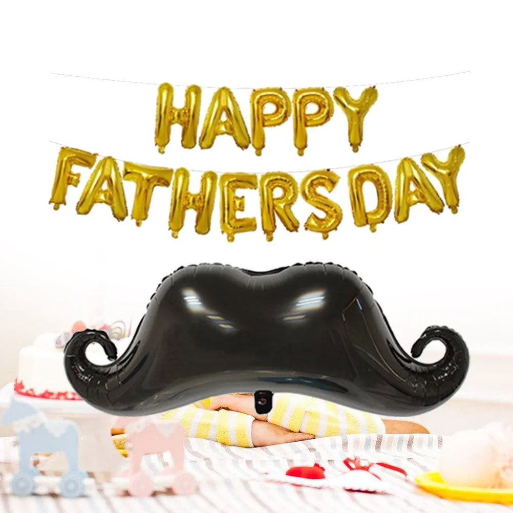 

Balloon Decoration Home Party Decorations Aluminum Foil Balloons Father's Day HAPPY FATHERS Beard Shaped