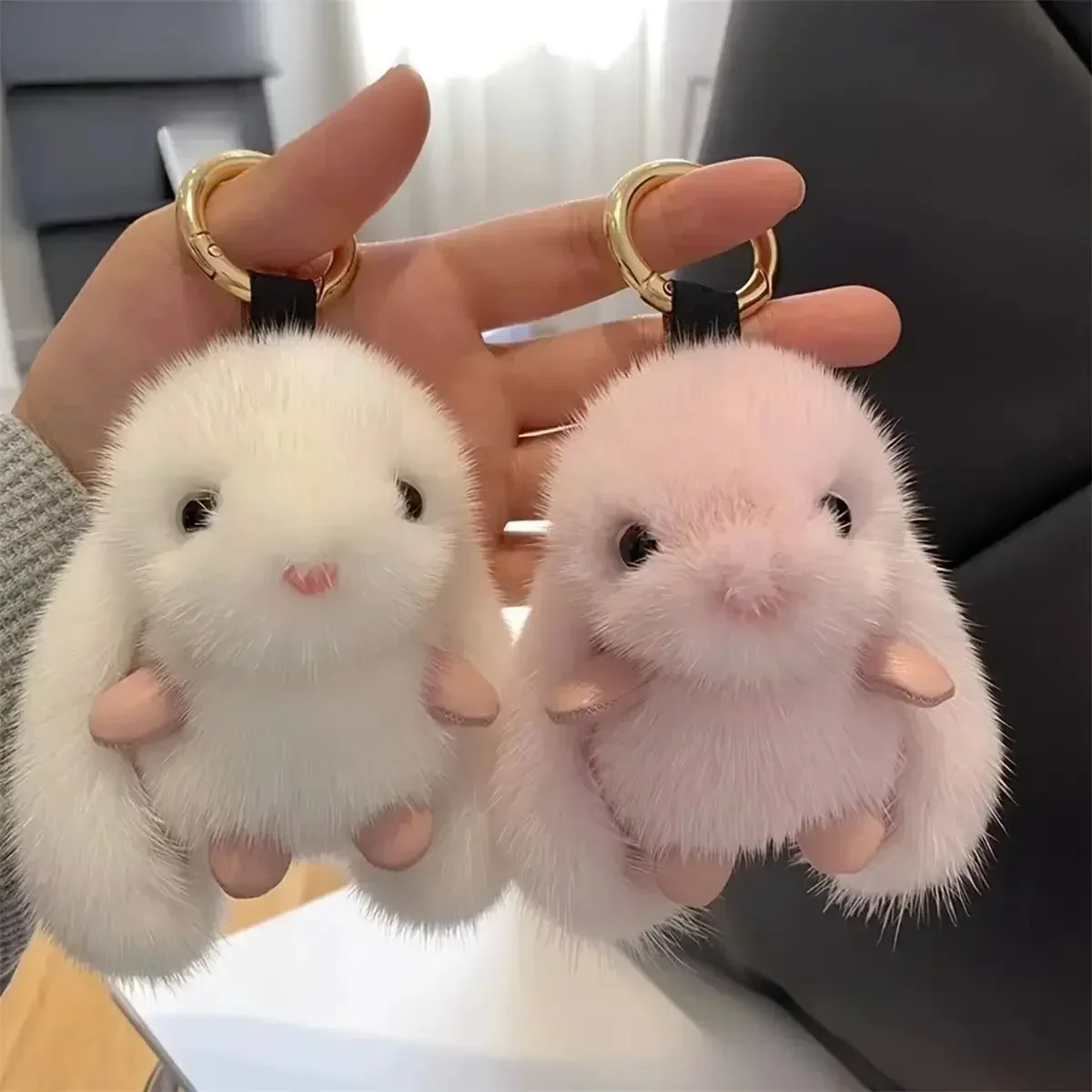 Cute Oudiao Velvet Long Eared Rabbit Doll Childrens Toys Plush Pendant Bags Schoolbag Keychain Hanging Drop Party Favors Gifts