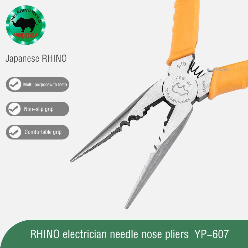 Pinze Oblique per elettricisti multifunzionali RHINO YN-607 giapponesi YP-607 pinze per spelatura a naso affilato di grado industriale