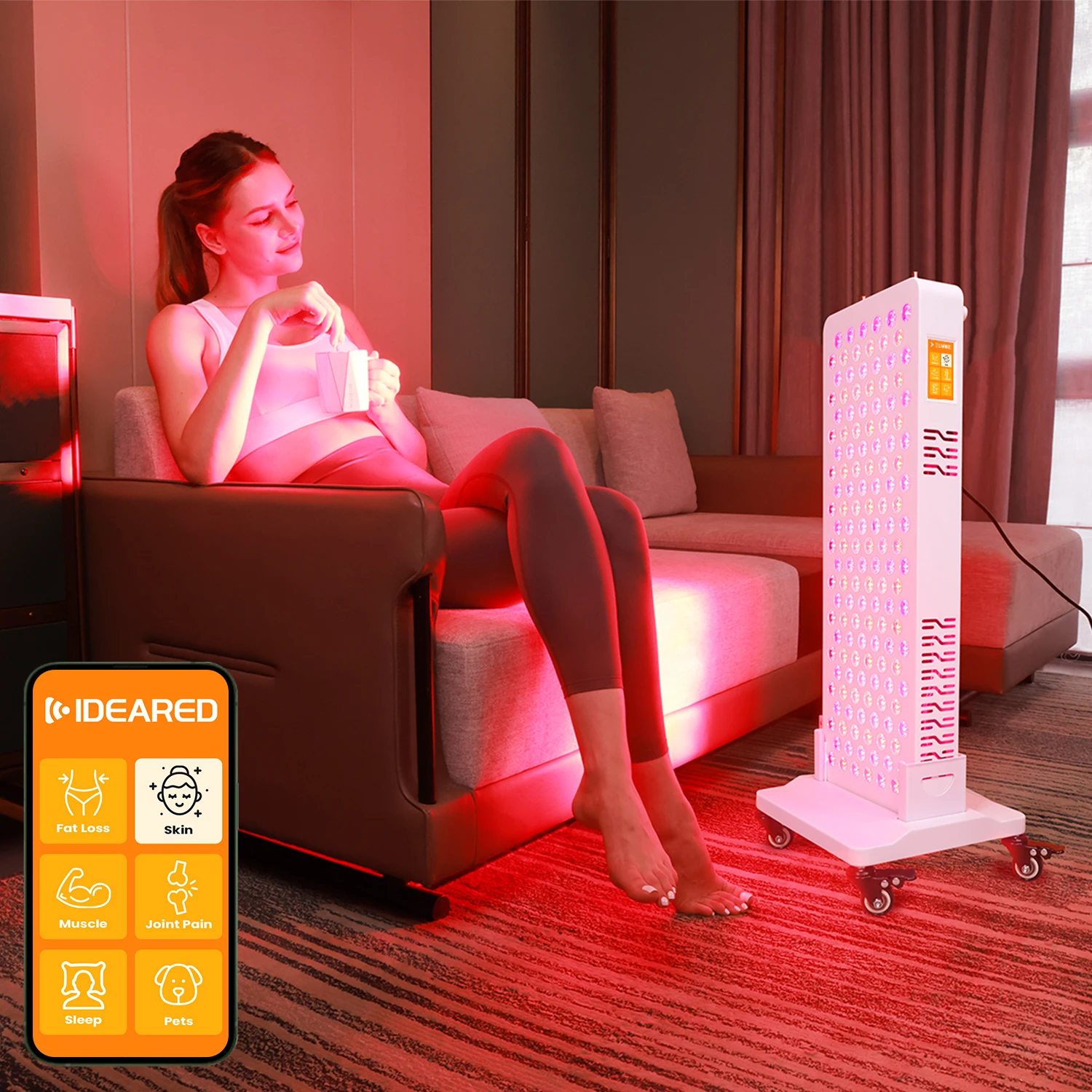 2026 IDEATHERAPY RLPRO200 LED Red Light Therapy Panel Touch Screen Face Body Skin Care PDT Machine ODM Infared Light Therapy Pan