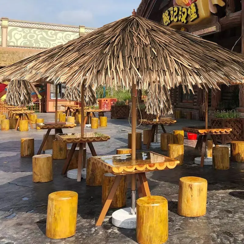 for Simulation thatch parasol courtyard umbrella B & B straw umbrella