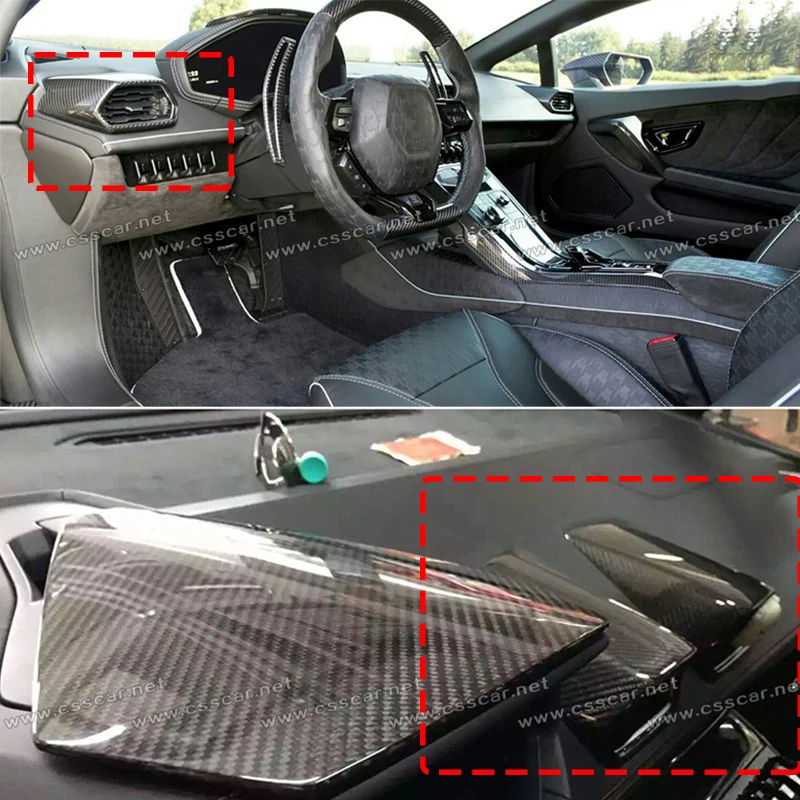 4pcs Car Center Console Air Outlet Interior Trim Cover For Lamborghini Huracan LP610 LP580 Carbon Fiber Decoration Accessories