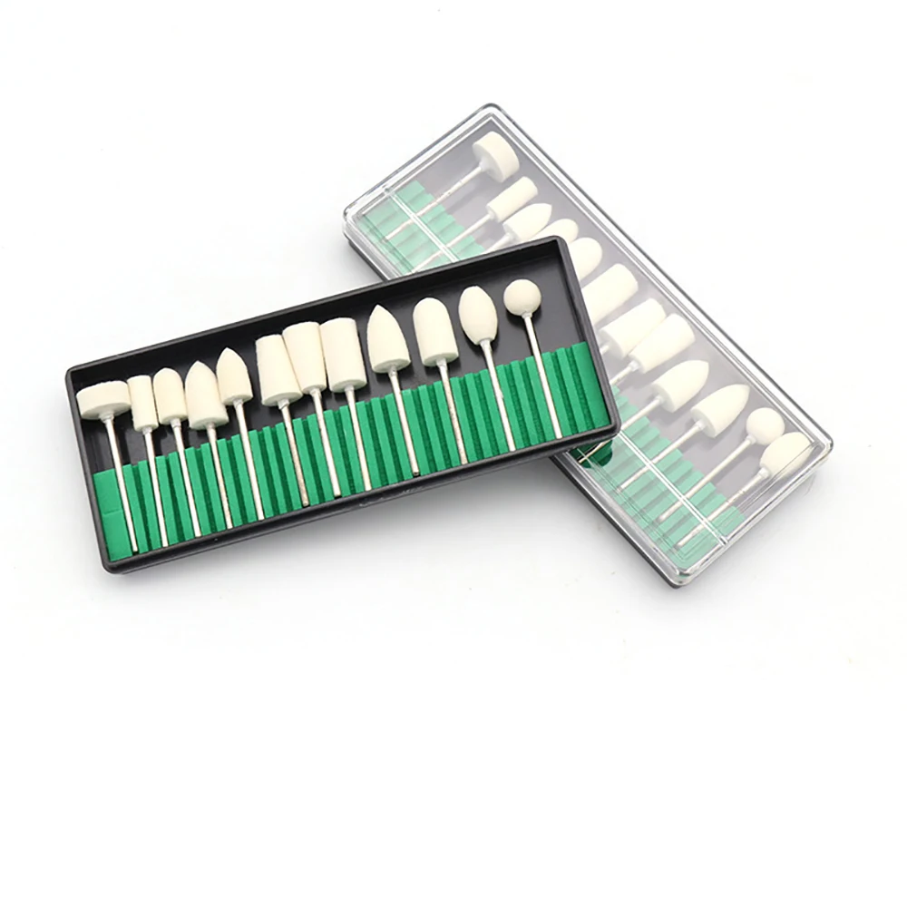 12 قطعة مسمار كهربائي لقمة ثقب مجموعة الكوارتز فرك حجر الماس الصوف قاطعة المطحنة لأدوات مانيكير طحن مطحنة باديكير عدة